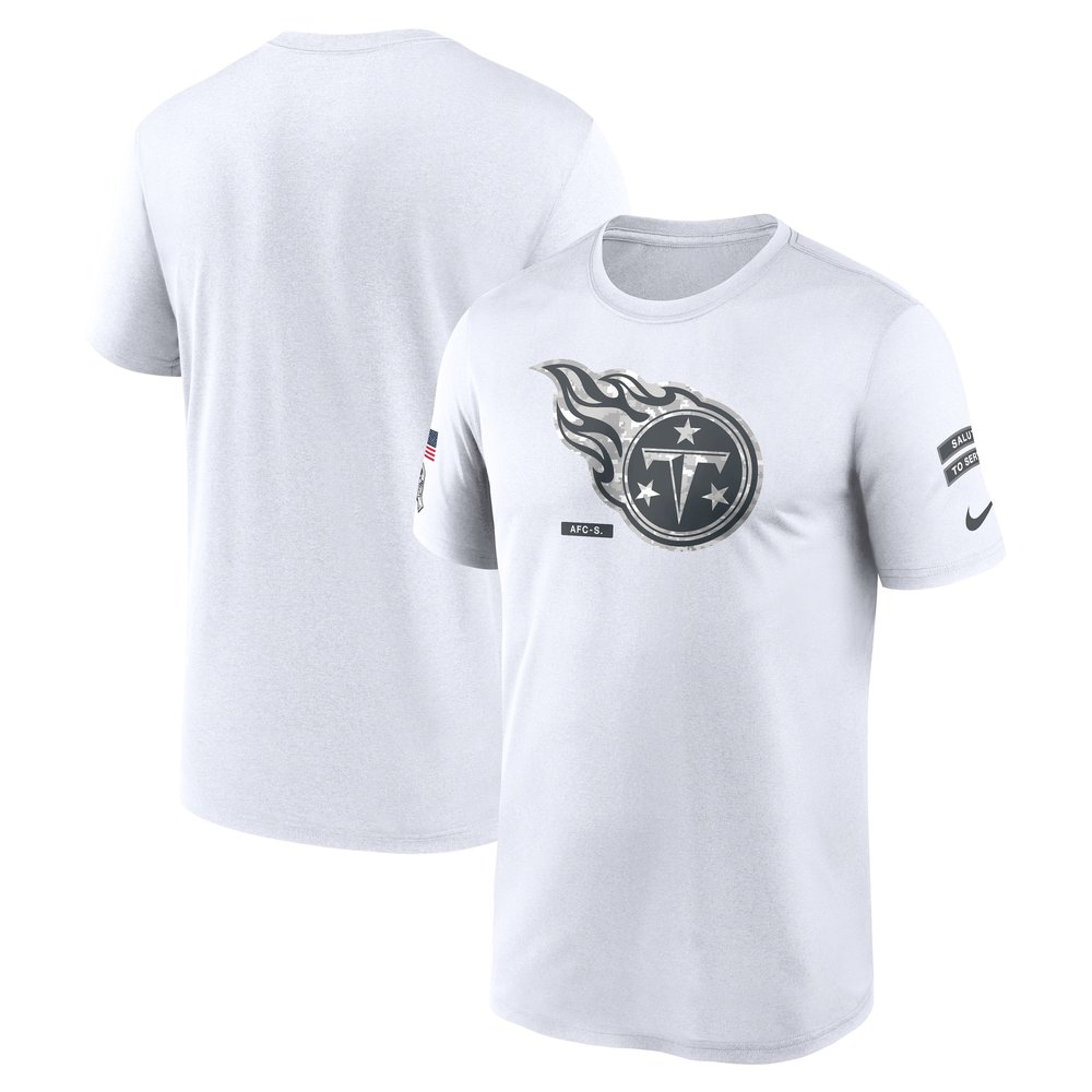 Men's Tennessee TitansWhite 2024 Salute To Service Legend Performance T-Shirt