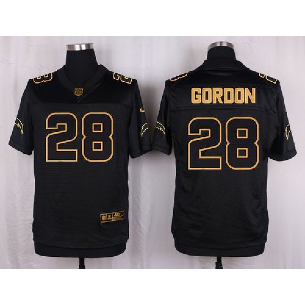 Chargers #28 Melvin Gordon Black Men's Stitched NFL Elite Pro Line Gold Collection Jersey