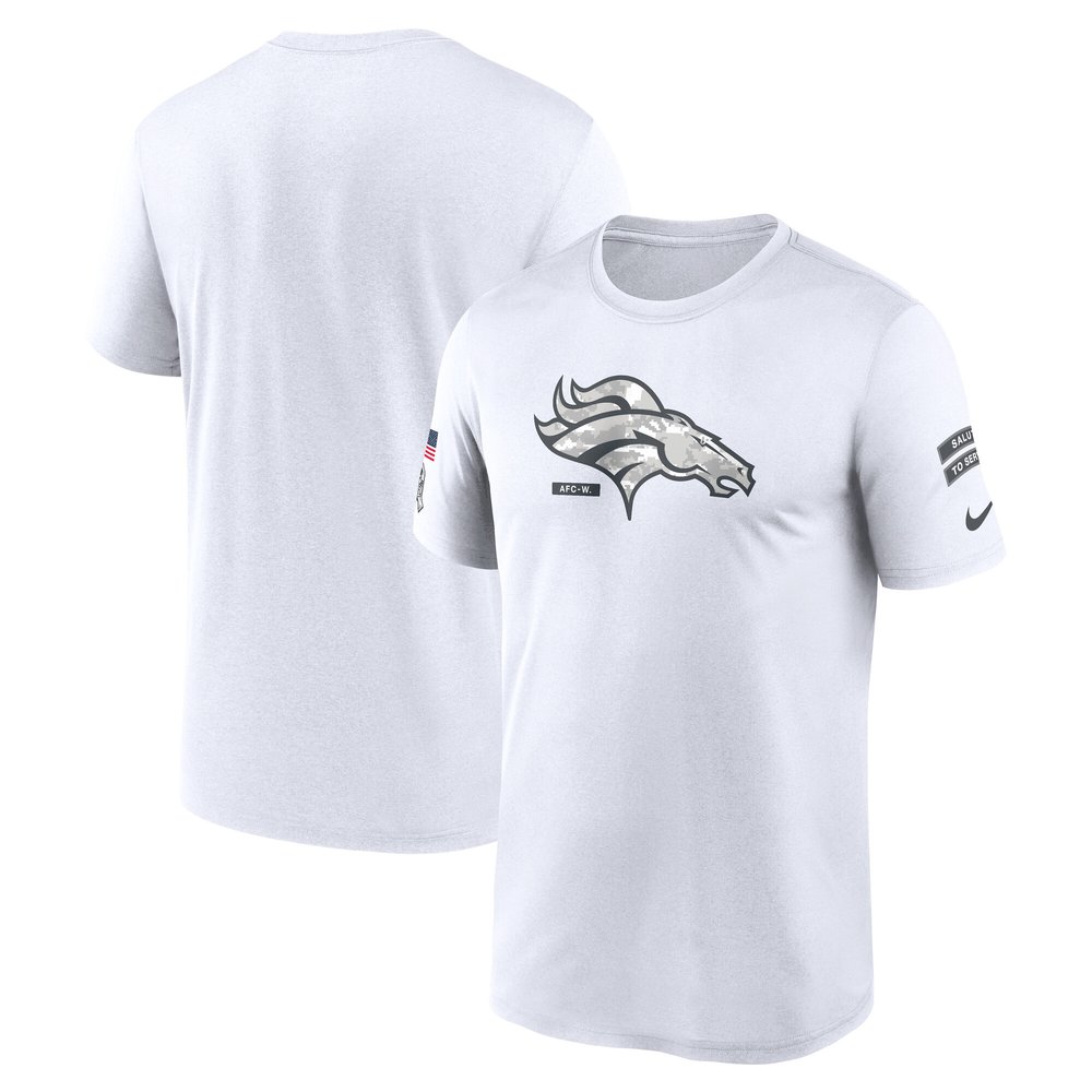 Men's Denver BroncosWhite 2024 Salute To Service Legend Performance T-Shirt