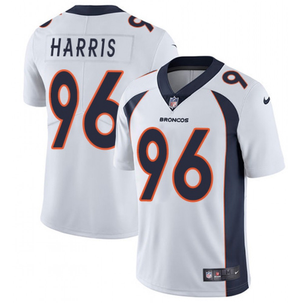 Men's Denver Broncos#96 Shelby Harris White Vapor Untouchable Limited Stitched Jersey
