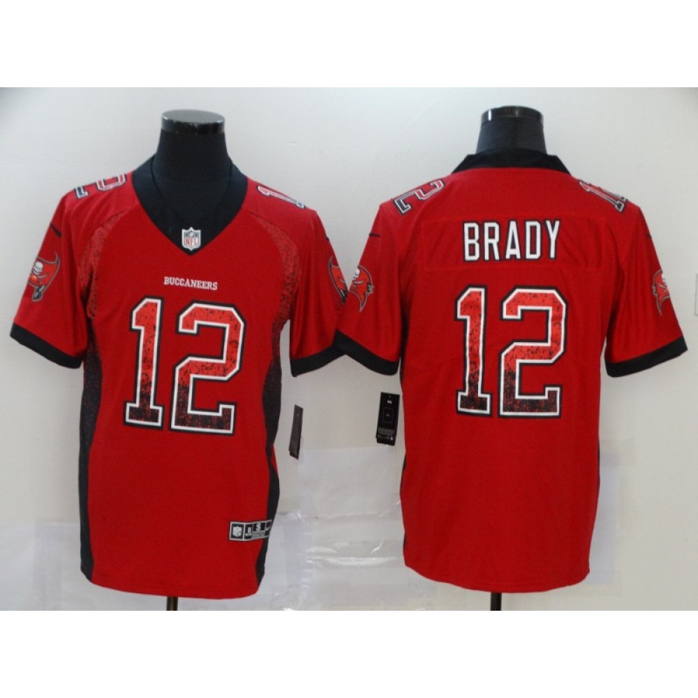 Men's Tampa Bay Buccaneers #12 Tom Brady Red Drift Fashion Color Rush Stitched Jersey