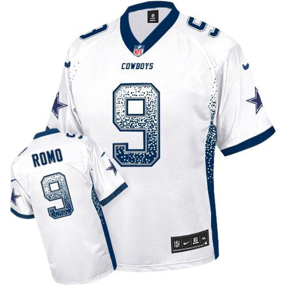 Cowboys #9 Tony Romo White Youth Stitched NFL Elite Drift Fashion Jersey