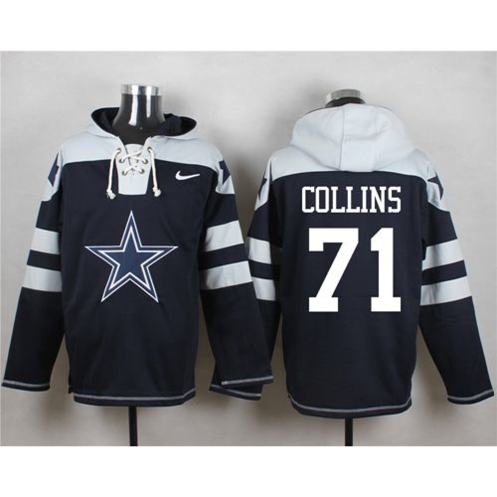 Cowboys #71 La'el Collins Navy Blue Player Pullover NFL Hoodie