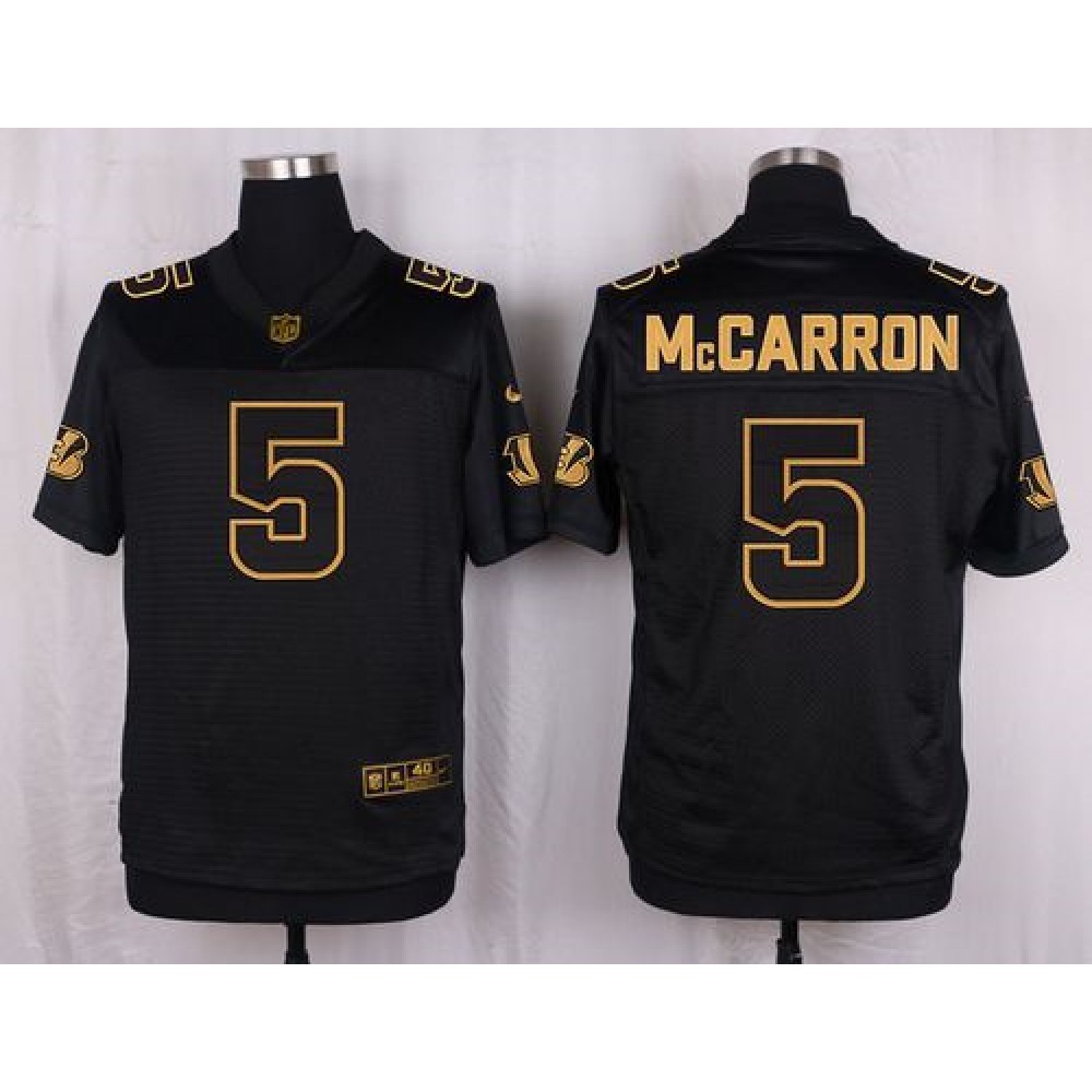 Bengals #5 AJ McCarron Black Men's Stitched NFL Elite Pro Line Gold Collection Jersey