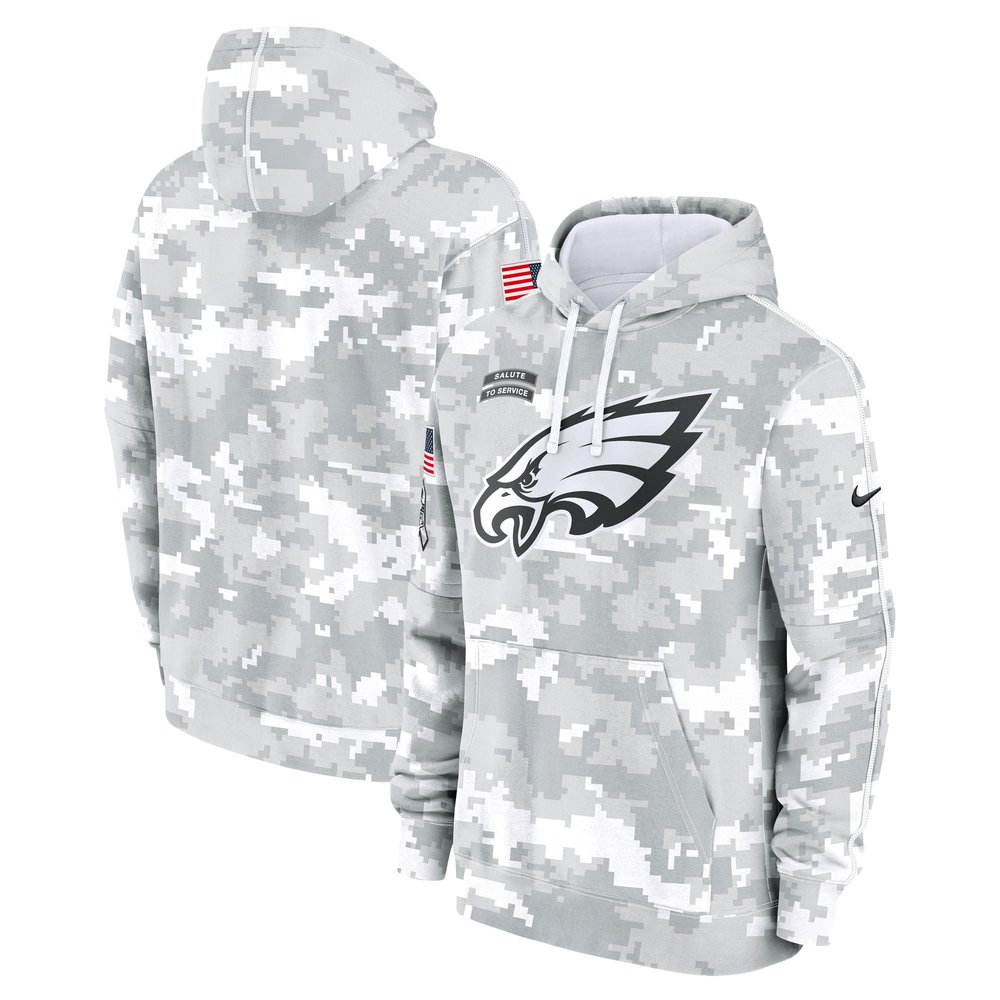Men's Philadelphia EaglesArctic Camo 2024 Salute To Service Big & Tall Club Fleece Pullover Hoodie