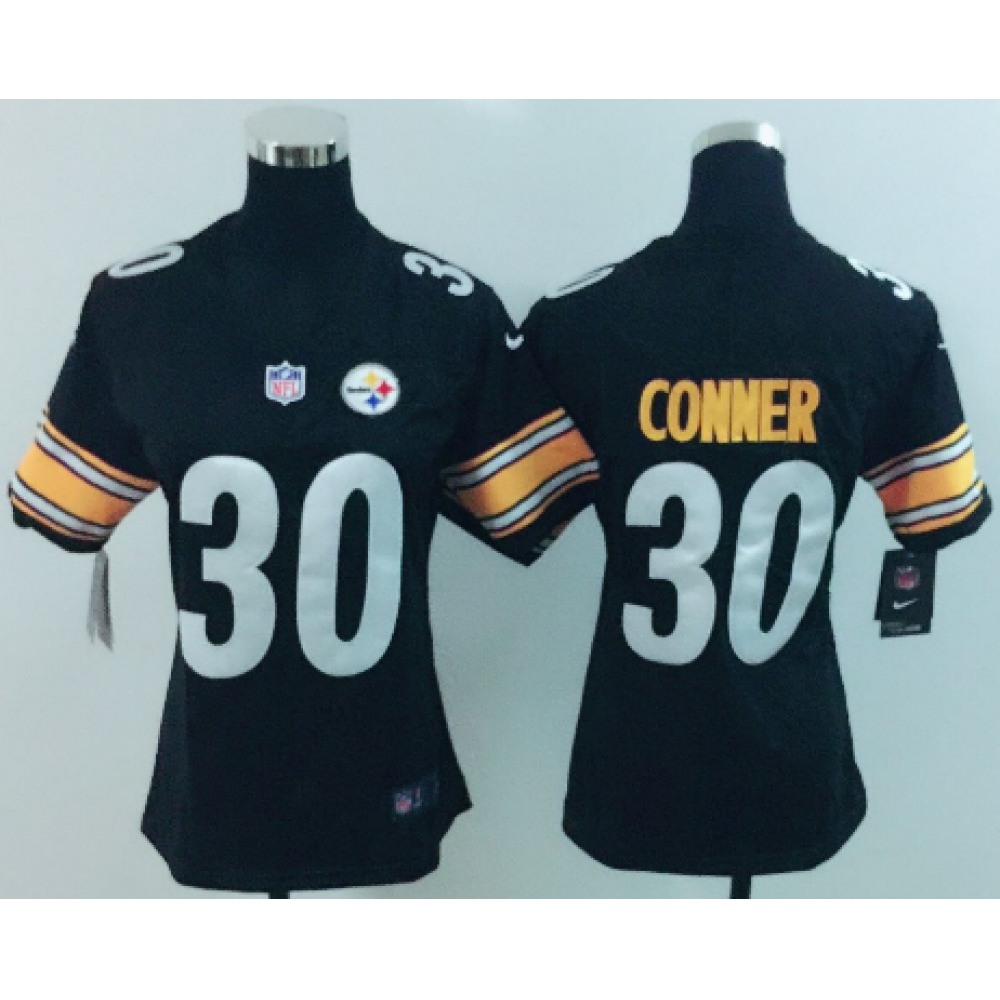 Women'sPittsburgh Steelers #30 James Conner Black Vapor Untouchable Limited Stitched NFL Jersey