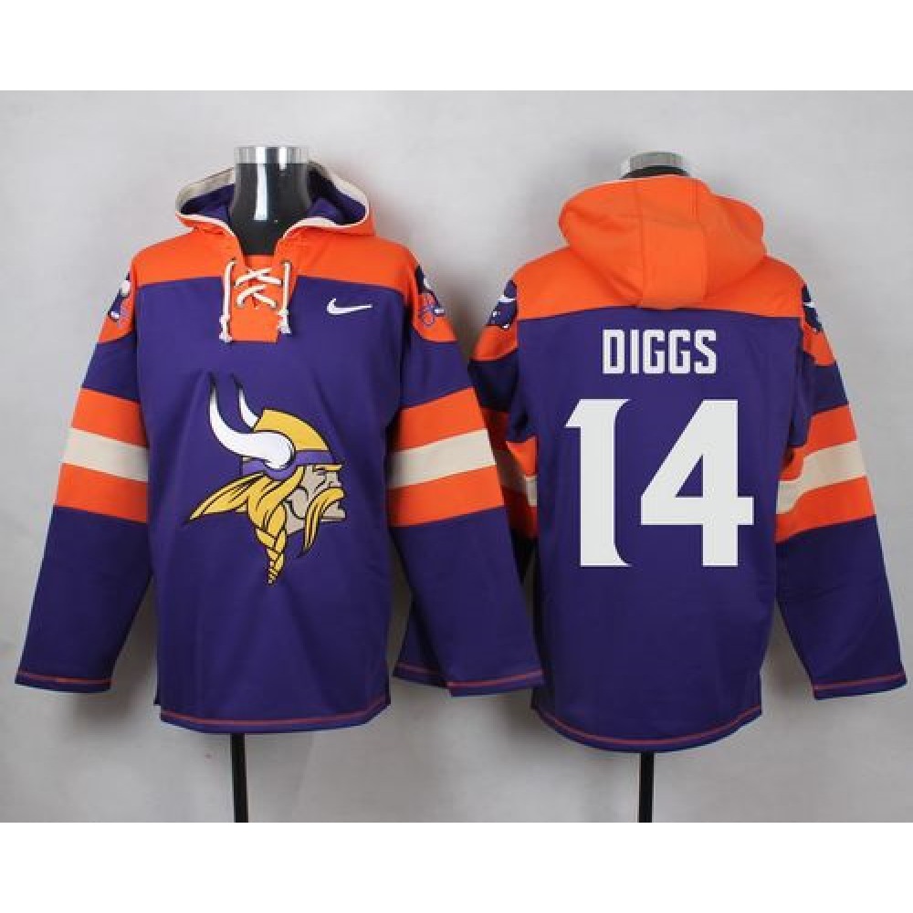 Vikings #14 Stefon Diggs Purple Player Pullover NFL Hoodie
