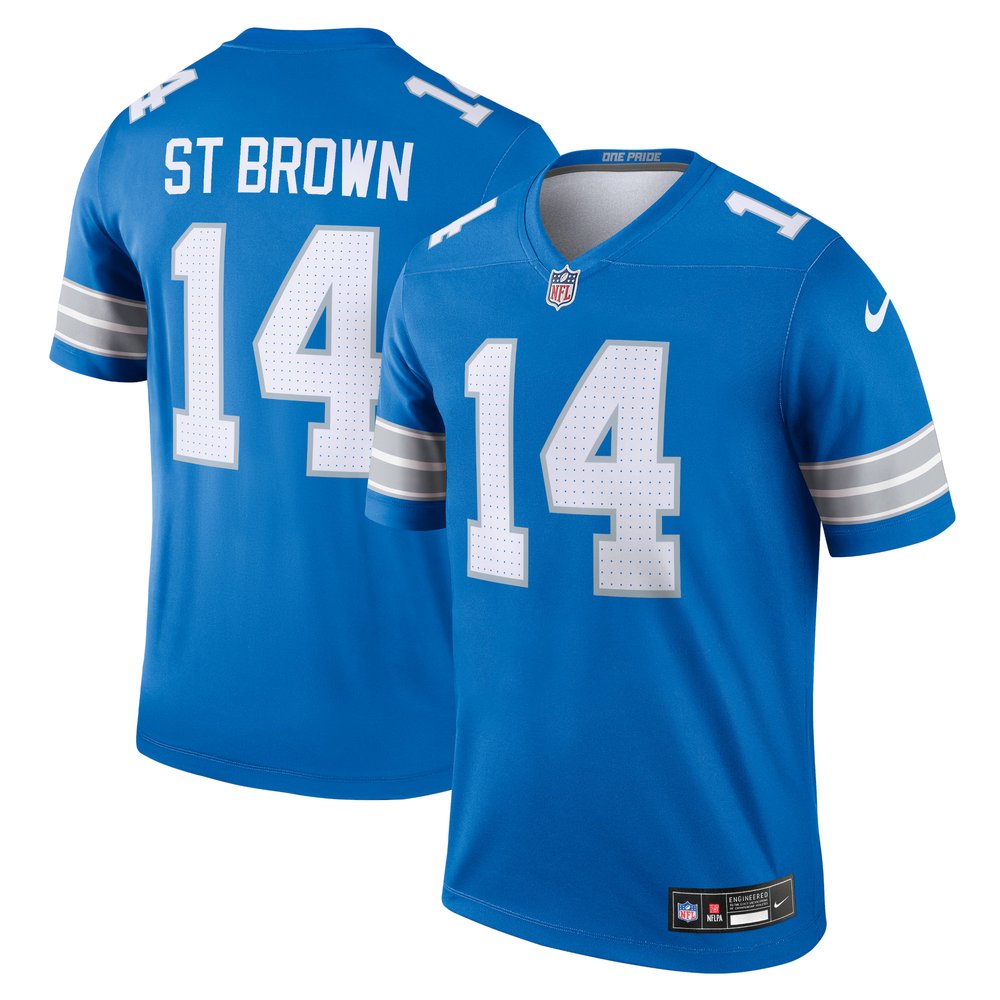 Men's Detroit Lions #14 Amon-Ra St. BrownBlue Legend Jersey