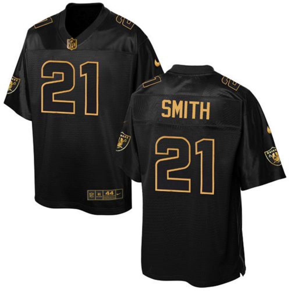 Raiders #21 Sean Smith Black Men's Stitched NFL Elite Pro Line Gold Collection Jersey