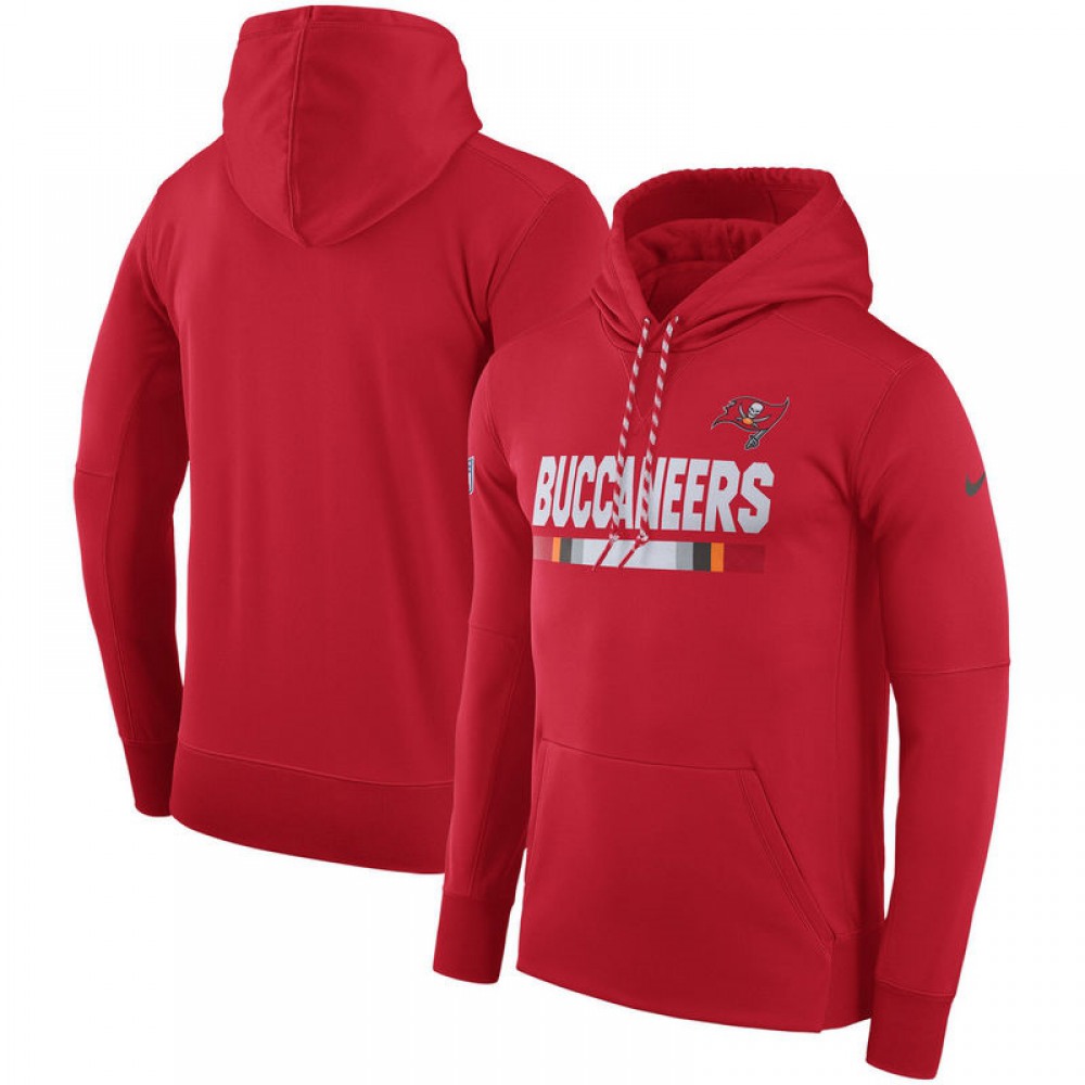 Men's Tampa Bay BuccaneersRed Sideline Team Name Performance Pullover Hoodie