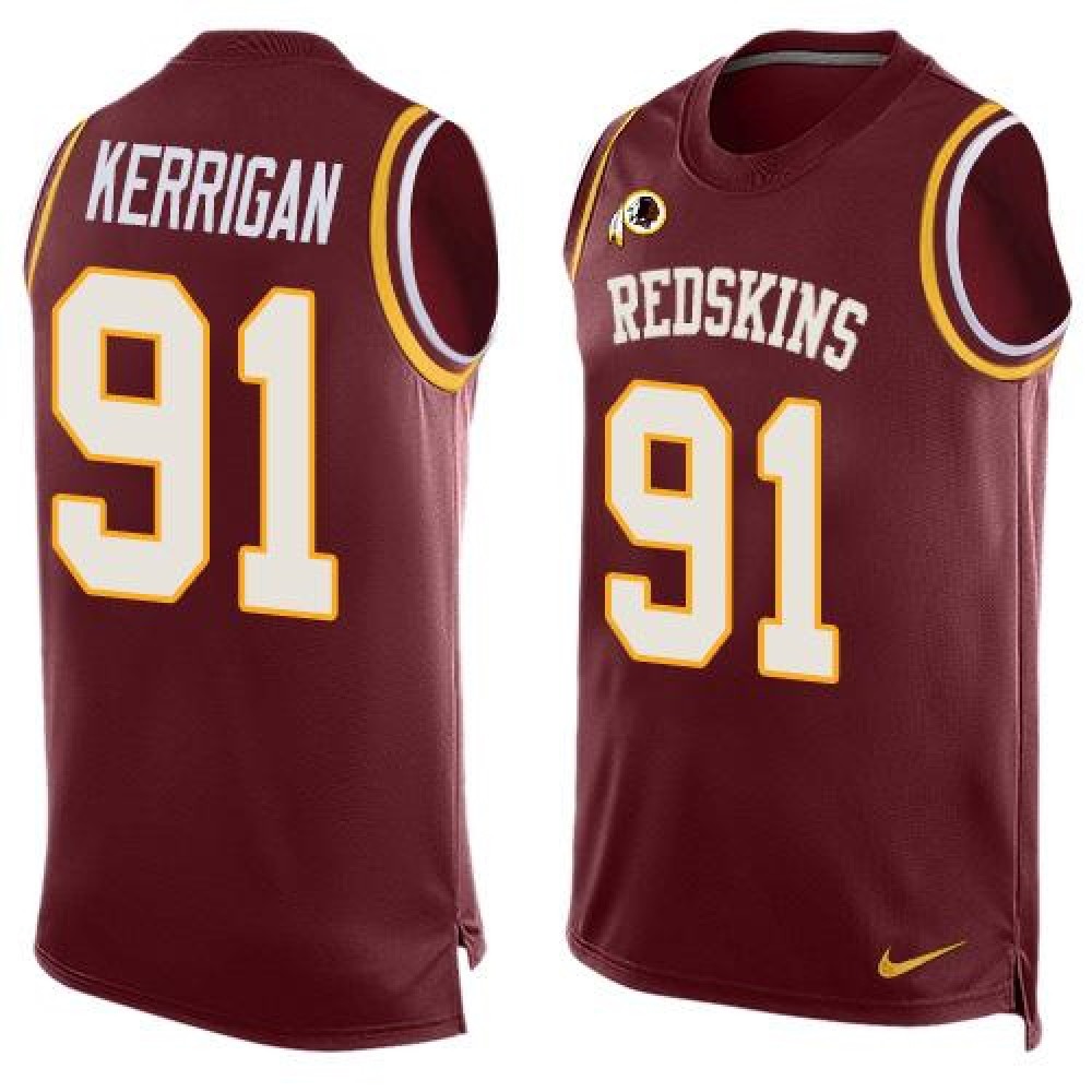 Redskins #91 Ryan Kerrigan Burgundy Red Team Color Men's Stitched NFL Limited Tank Top Jersey