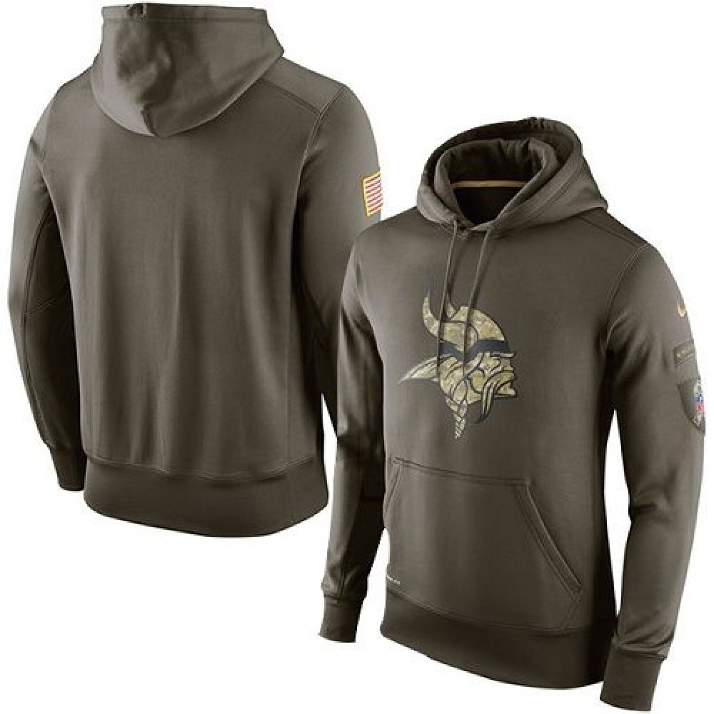 Men's Minnesota VikingsOlive Salute To Service KO Performance Hoodie