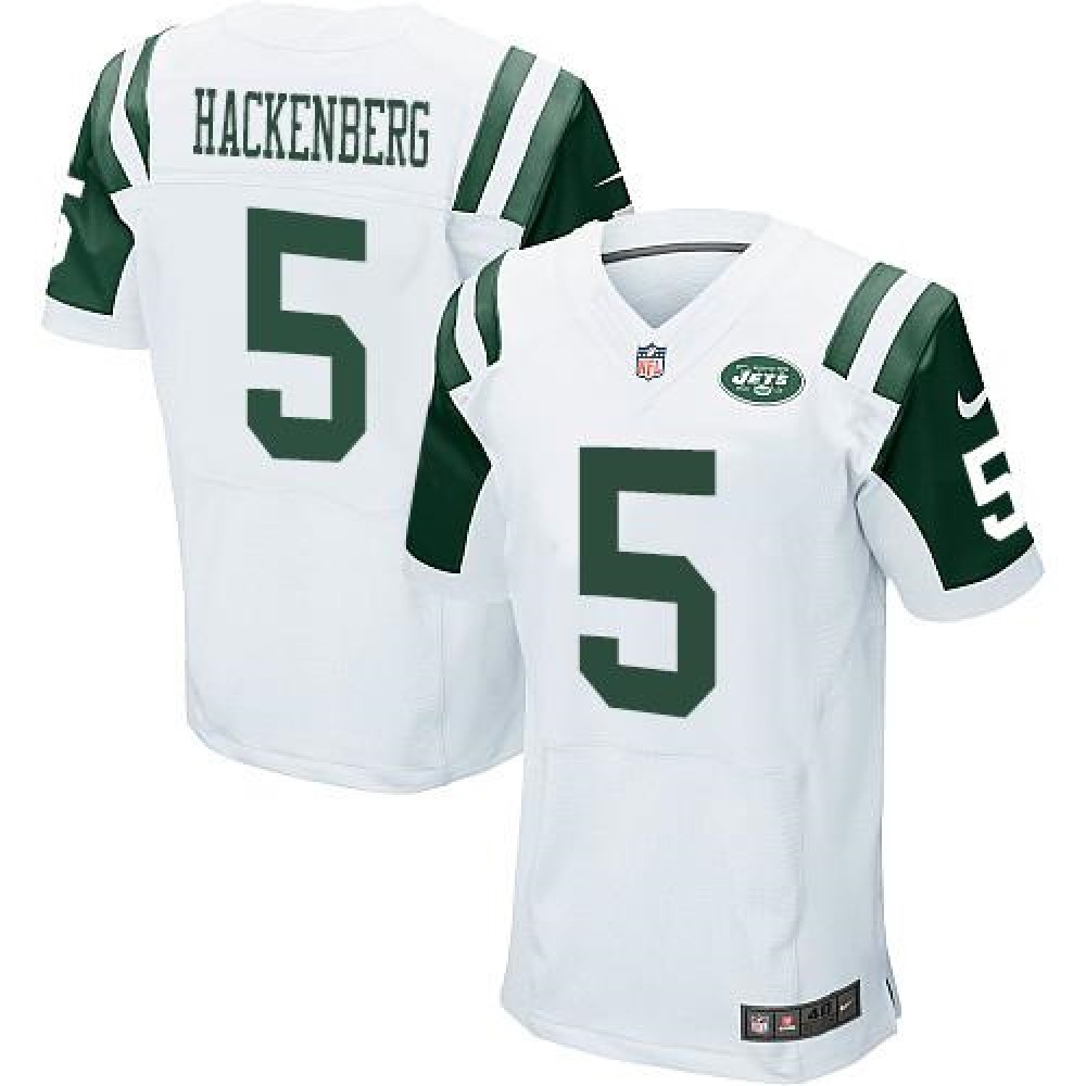 Jets #5 Christian Hackenberg White Men's Stitched NFL Elite Jersey
