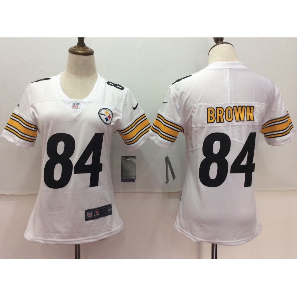 Women'sPittsburgh Steelers #84 Antonio Brown White Untouchable Limited Stitched NFL Jersey