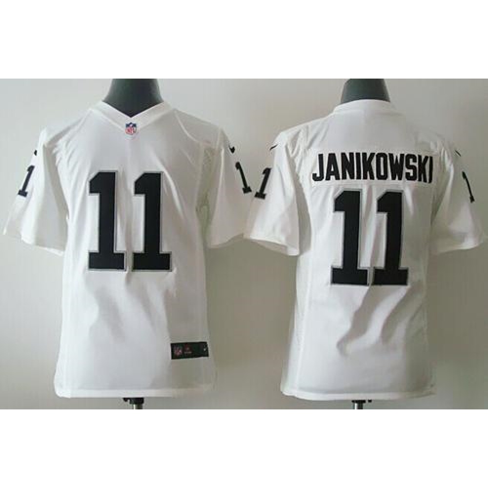 Raiders #11 Sebastian Janikowski White Youth Stitched NFL Elite Jersey