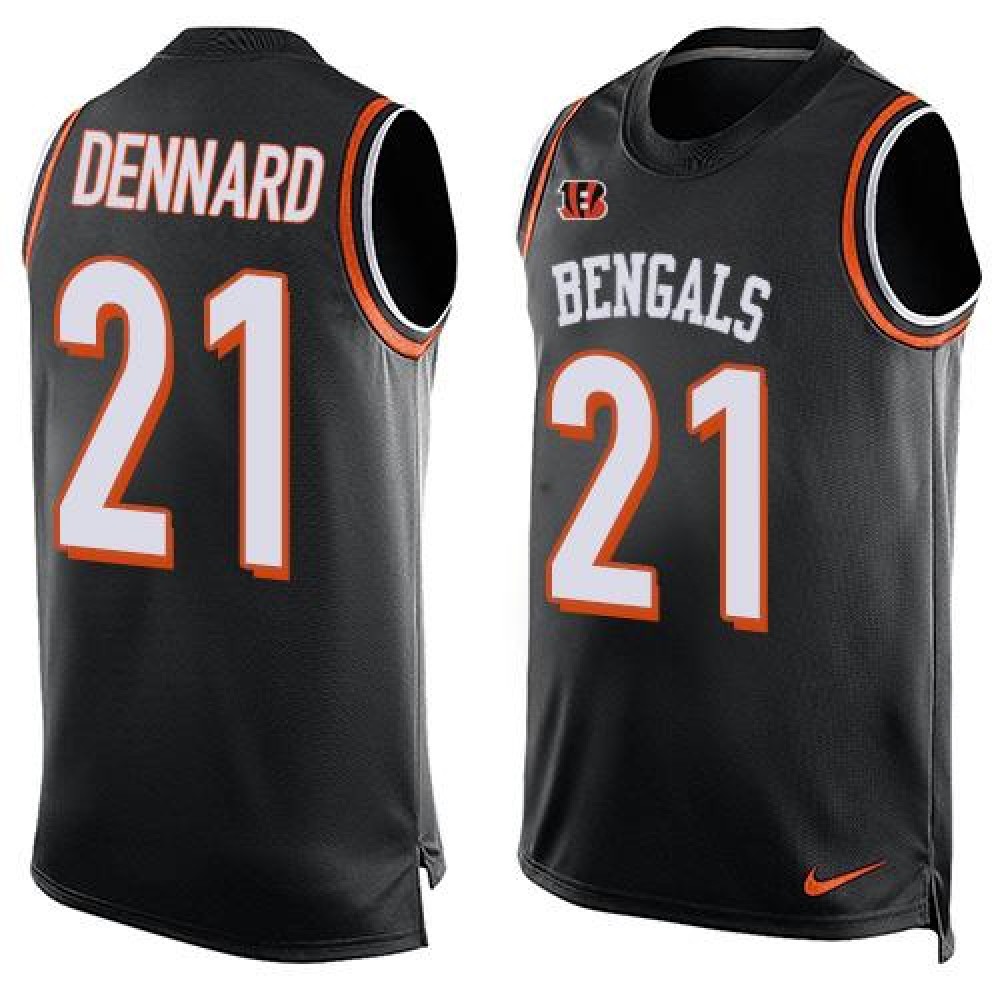 Bengals #21 Darqueze Dennard Black Team Color Men's Stitched NFL Limited Tank Top Jersey