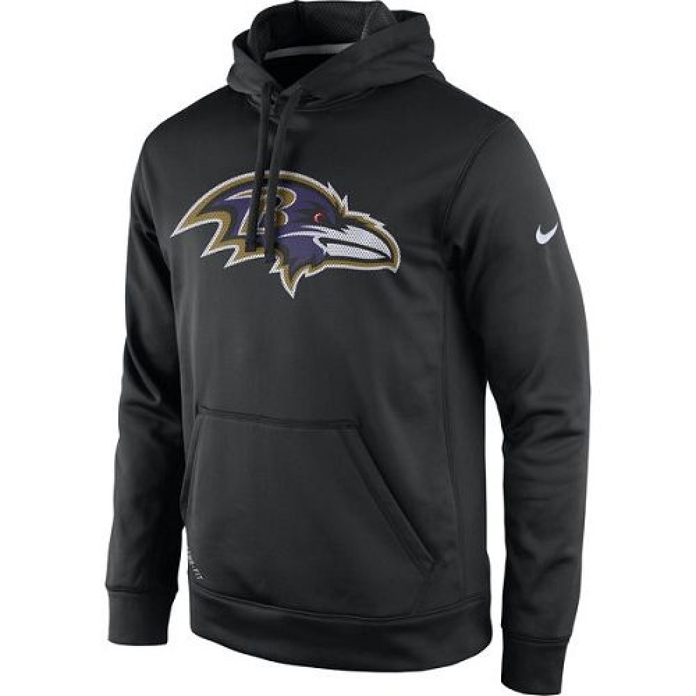 Men's Baltimore RavensBlack Practice Performance Pullover Hoodie