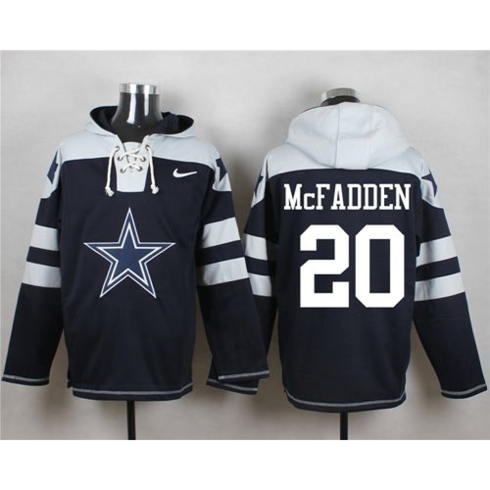 Cowboys #20 Darren McFadden Navy Blue Player Pullover NFL Hoodie