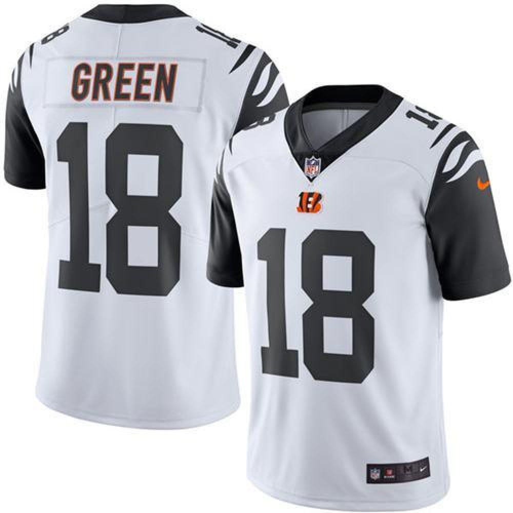 Bengals #18 A.J. Green White Youth Stitched NFL Limited Rush Jersey