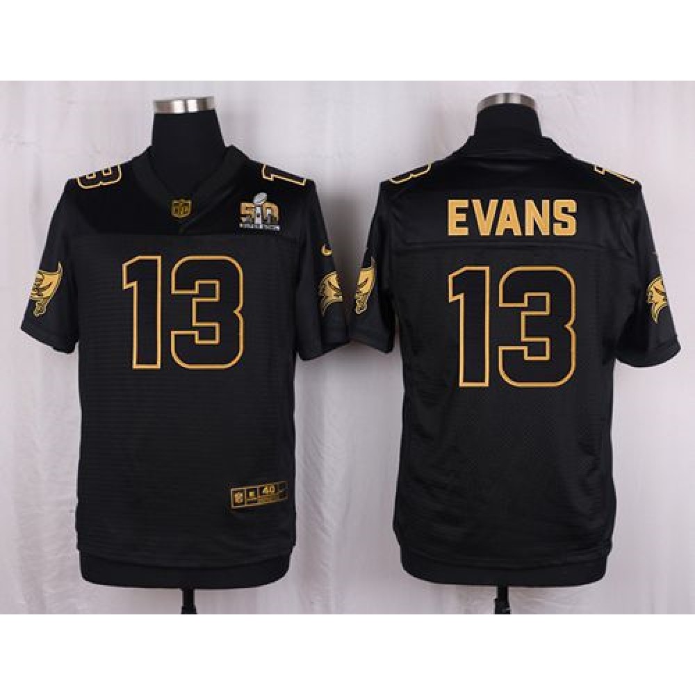 Buccaneers #13 Mike Evans Black Men's Stitched NFL Elite Pro Line Gold Collection Jersey