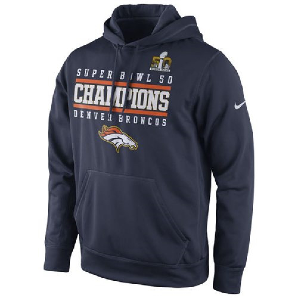 Denver BroncosSuper Bowl 50 Champions Celebration Performance Hoodie Navy