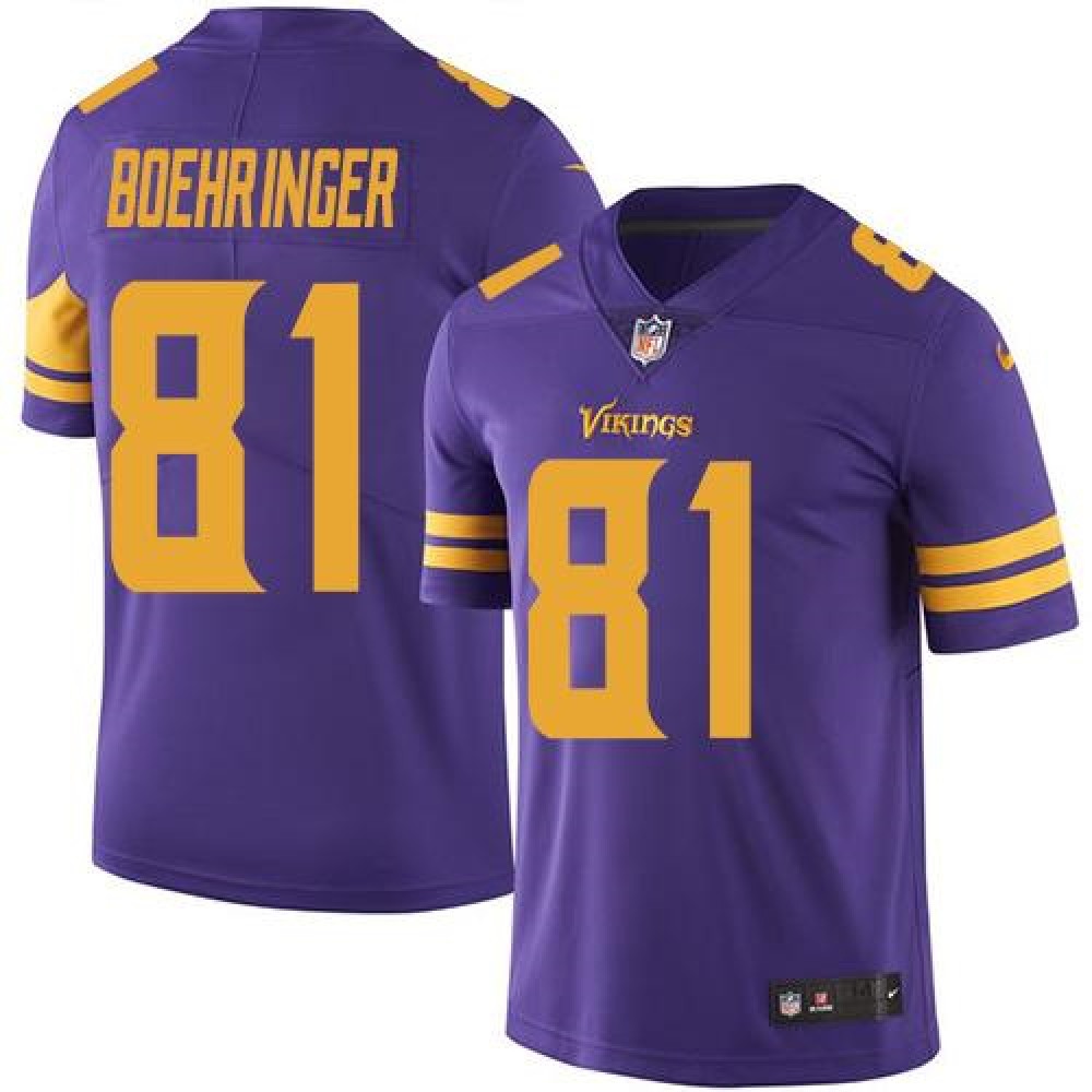 Vikings #81 Moritz Boehringer Purple Men's Stitched NFL Limited Rush Jersey