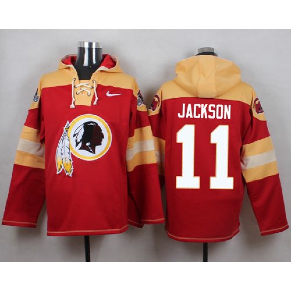 Redskins #11 DeSean Jackson Burgundy Red Player Pullover NFL Hoodie