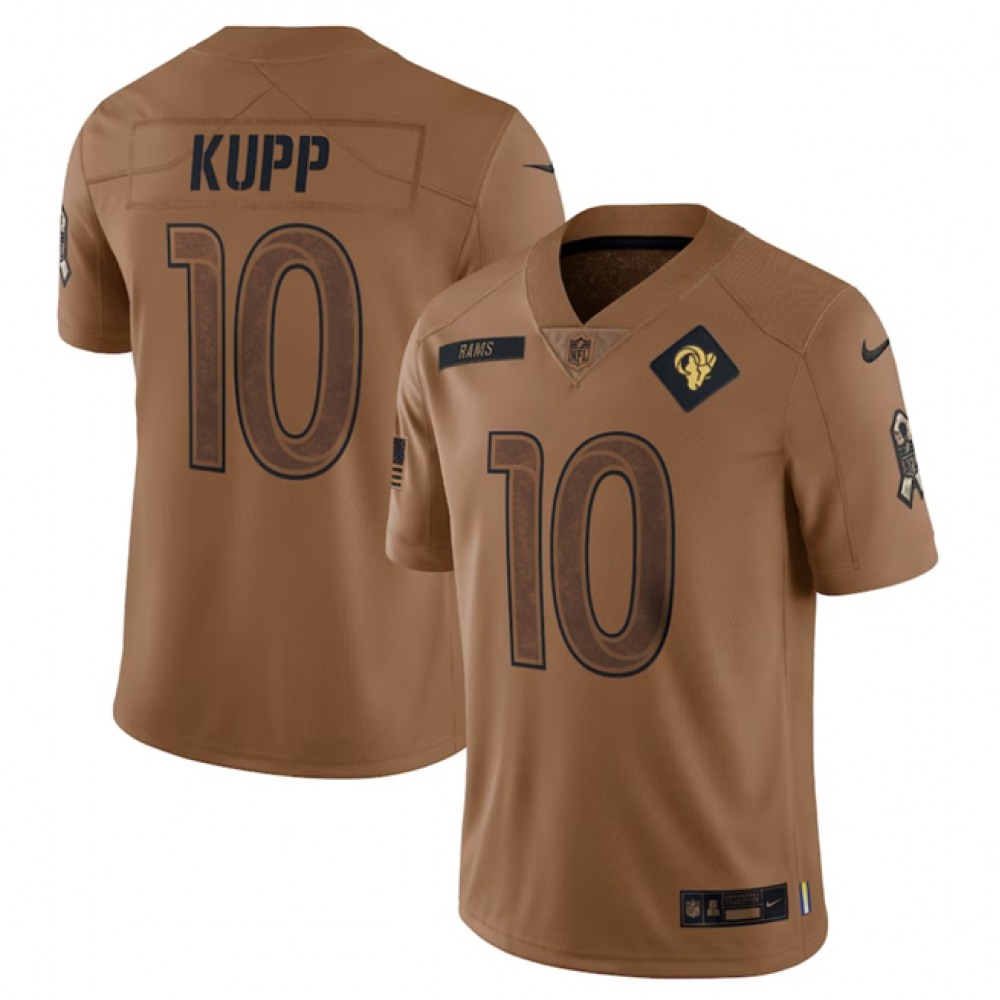Men's Los Angeles Rams #10 Cooper Kupp 2023 Brown Salute To Service Limited Stitched Football Jersey