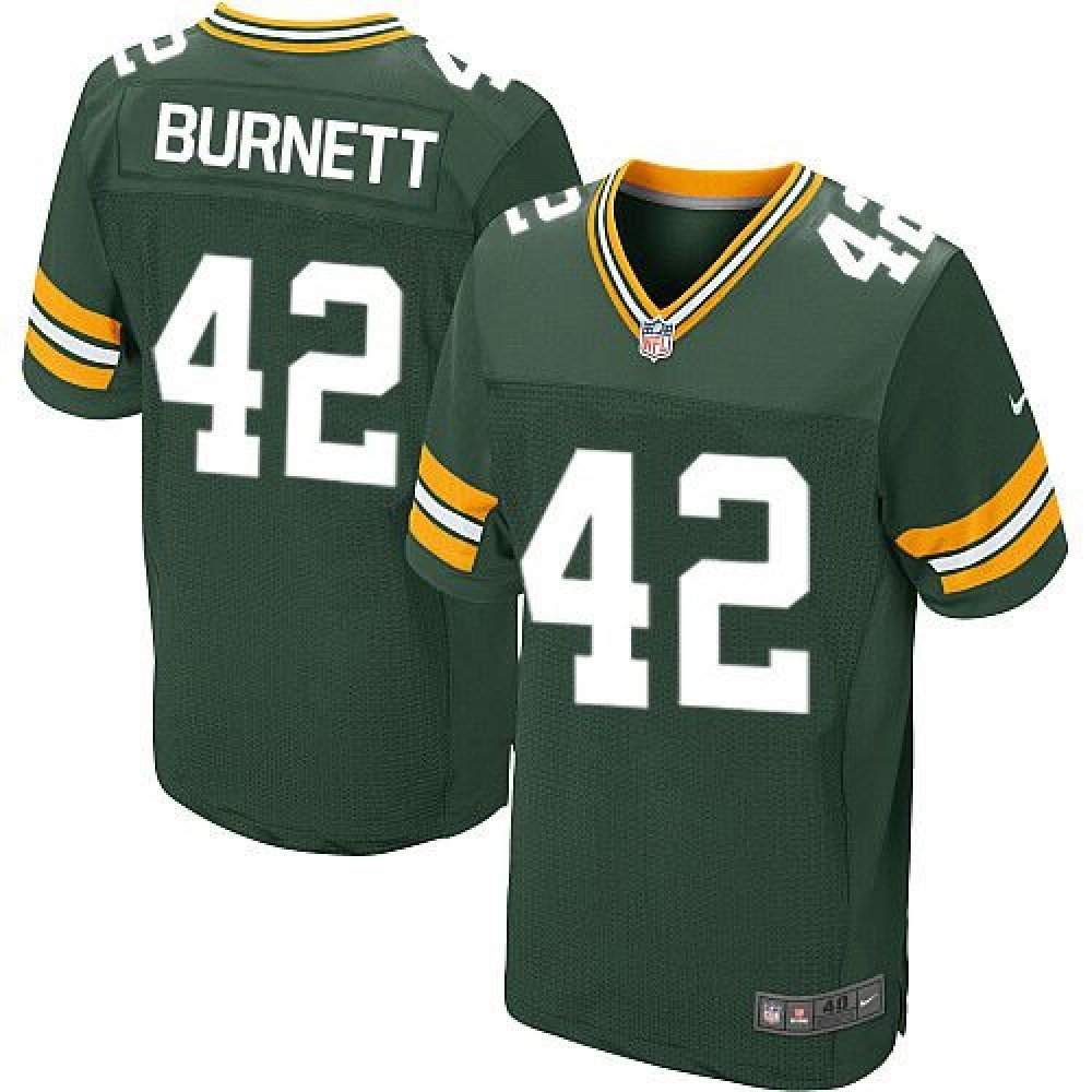 Packers #42 Morgan Burnett Green Team Color Men's Stitched NFL Elite Jersey