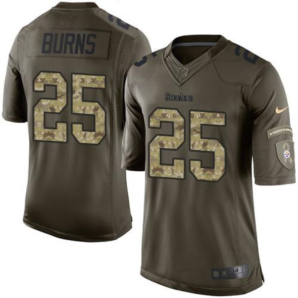 Steelers #25 Artie Burns Green Men's Stitched NFL Limited Salute to Service Jersey