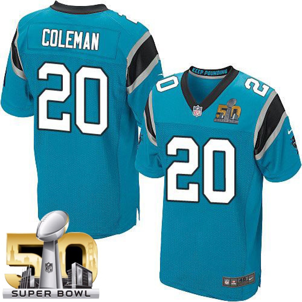 Panthers #20 Kurt Coleman Blue Alternate Super Bowl 50 Men's Stitched NFL Elite Jersey