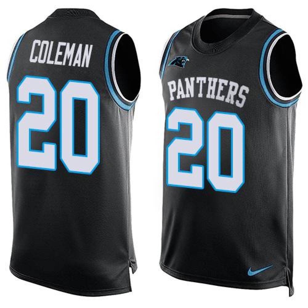 Panthers #20 Kurt Coleman Black Team Color Men's Stitched NFL Limited Tank Top Jersey