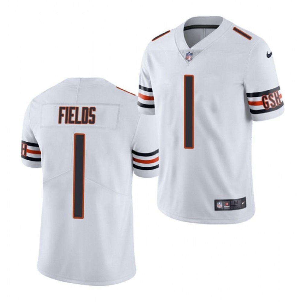 Youth Chicago Bears #1 Justin Fields White 2021 NFL Draft Vapor Untouchable Limited Stitched Jersey