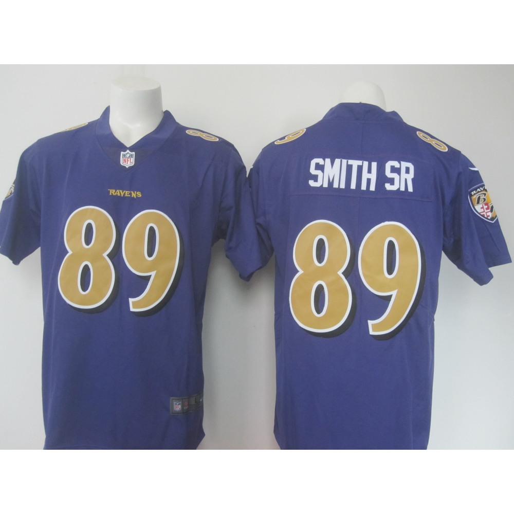 Men'sRavens #89 Steve Smith Sr. Purple Limited Rush NFL Jersey