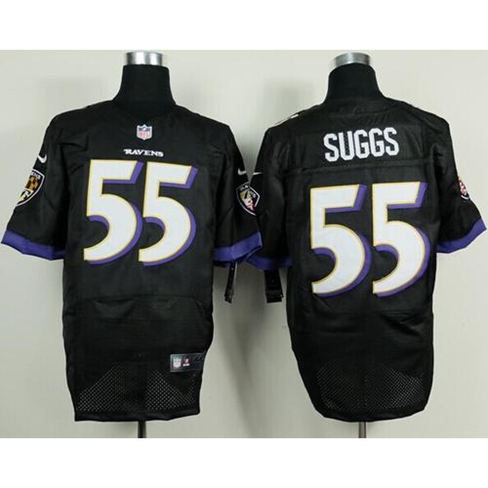 Ravens #55 Terrell Suggs Black Alternate Men's Stitched NFL New Elite Jersey