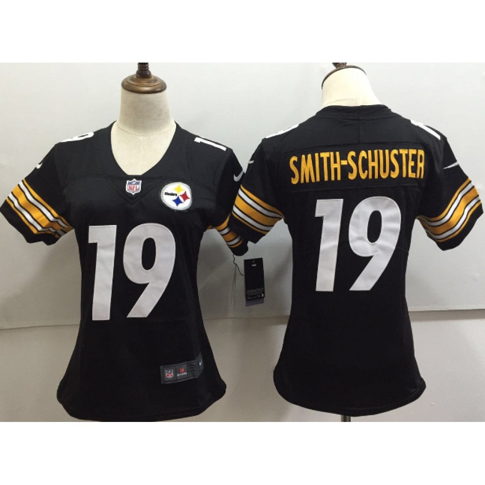 Women'sPittsburgh Steelers #19 JuJu Smith-Schuster Black Untouchable Limited Stitched NFL Jersey