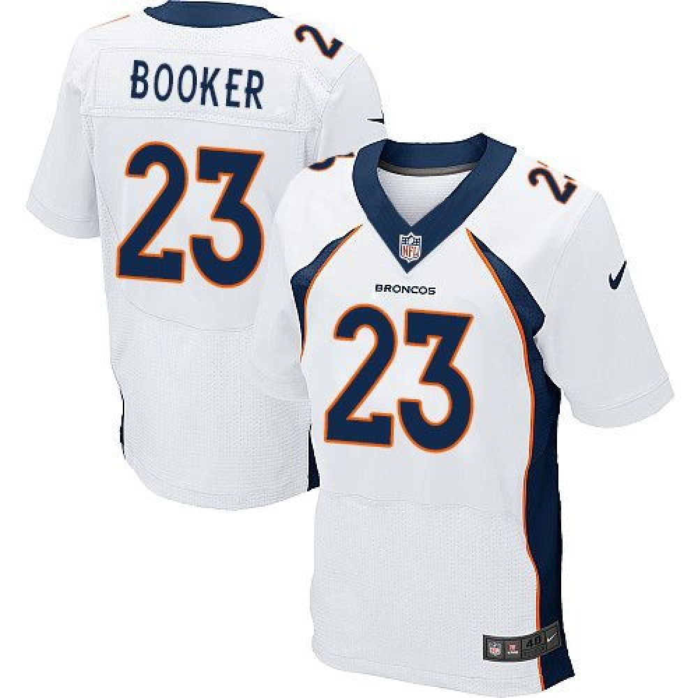 Broncos #23 Devontae Booker White Men's Stitched NFL New Elite Jersey