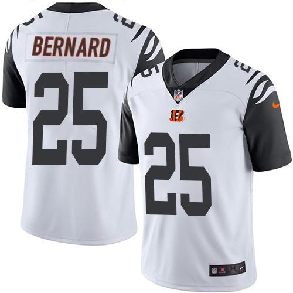 Bengals #25 Giovani Bernard White Men's Stitched NFL Limited Rush Jersey