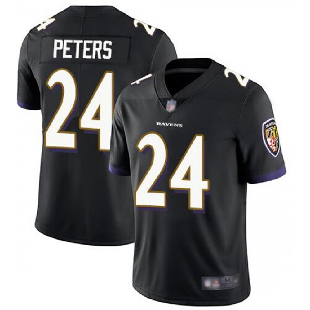 Men's Baltimore Ravens #24 Marcus Peters Black Vapor Untouchable NFLJersey