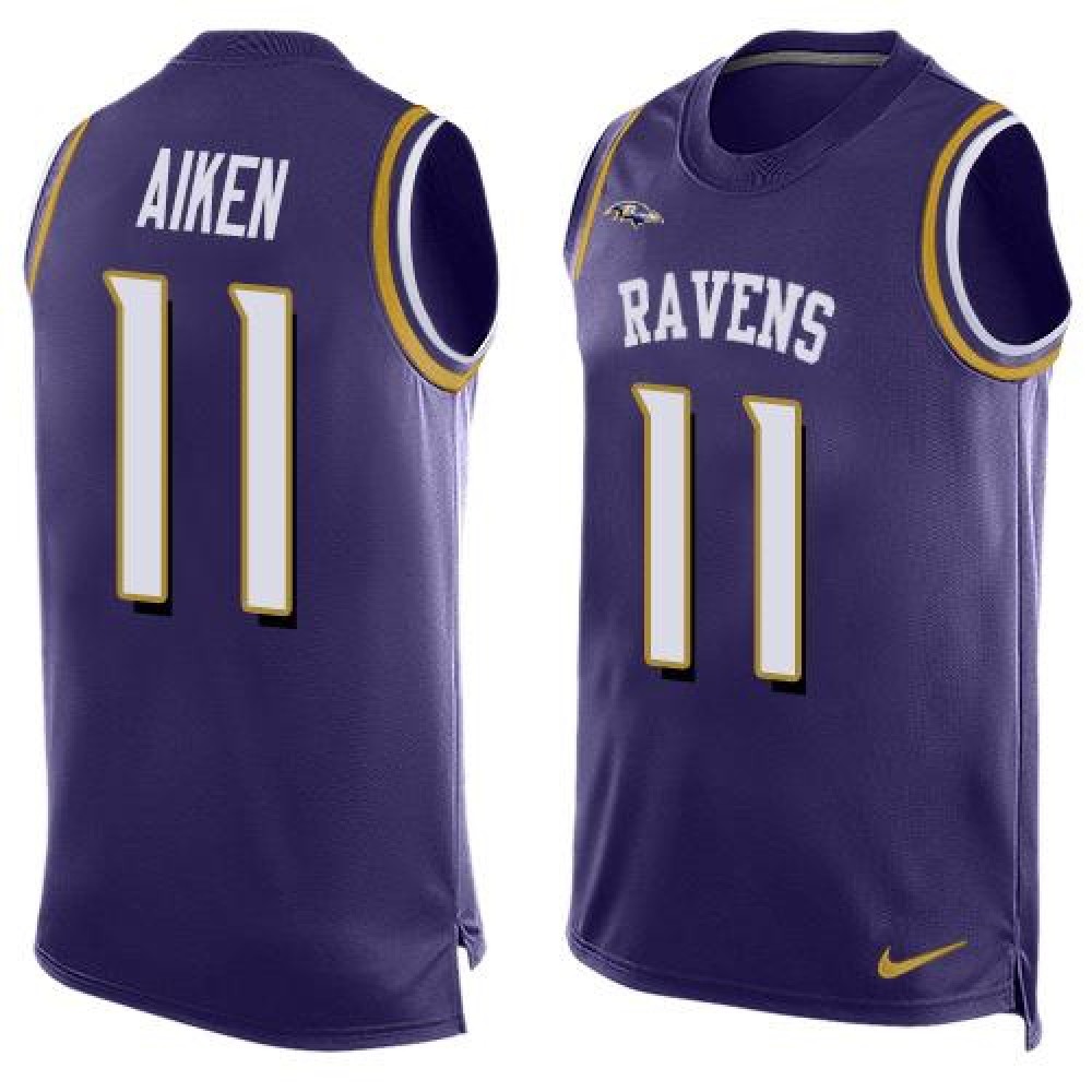 Ravens #11 Kamar Aiken Purple Team Color Men's Stitched NFL Limited Tank Top Jersey