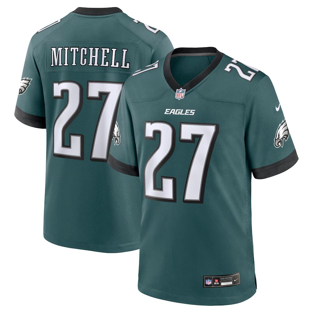 Youth#27 Quinyon Mitchell Midnight Green Philadelphia Eagles Player Game Jersey