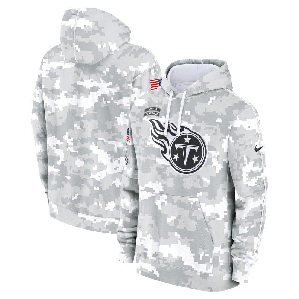Men's Tennessee TitansArctic Camo 2024 Salute to Service Club Fleece Pullover Hoodie