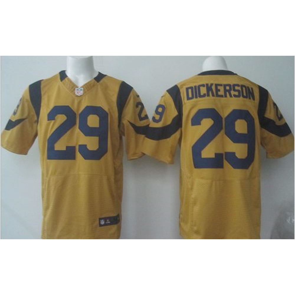 Rams #29 Eric Dickerson Gold Men's Stitched NFL Elite Rush Jersey