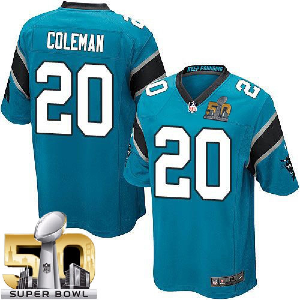 Panthers #20 Kurt Coleman Blue Alternate Super Bowl 50 Youth Stitched NFL Elite Jersey