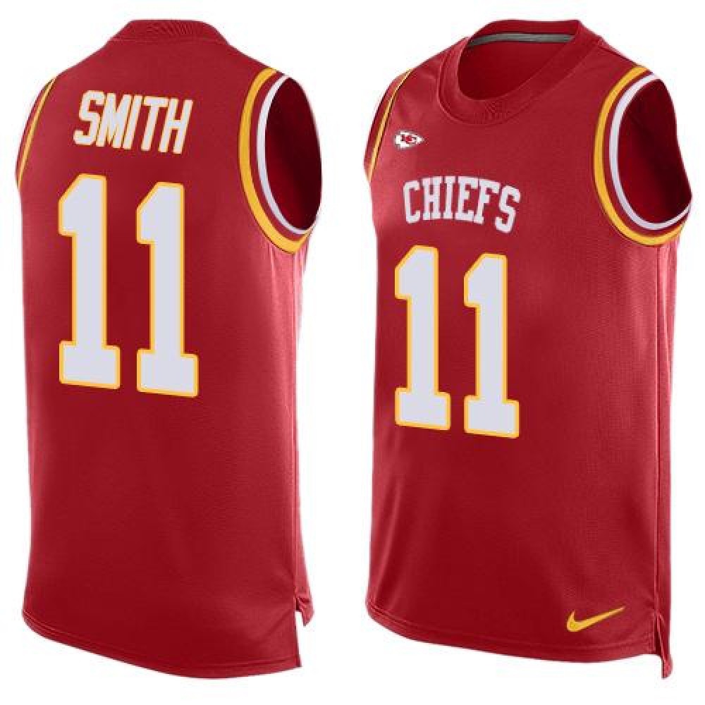 Chiefs #11 Alex Smith Red Team Color Men's Stitched NFL Limited Tank Top Jersey