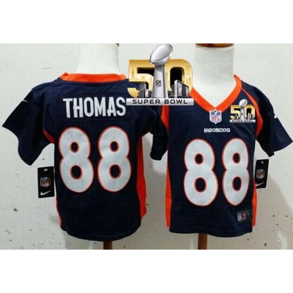 ToddlerBroncos #88 Demaryius Thomas Navy Blue Alternate Super Bowl 50 Stitched NFL Elite Jersey