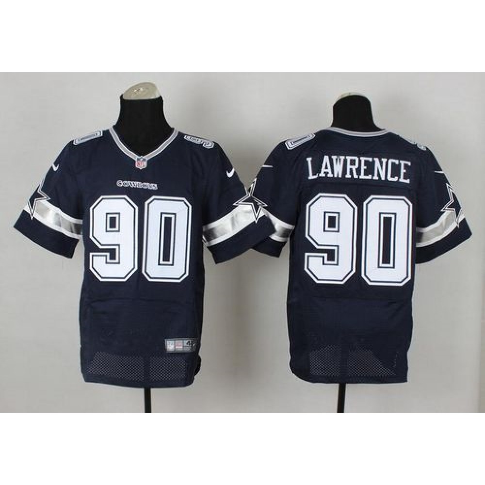 Cowboys #90 Demarcus Lawrence Navy Blue Team Color Men's Stitched NFL Elite Jersey