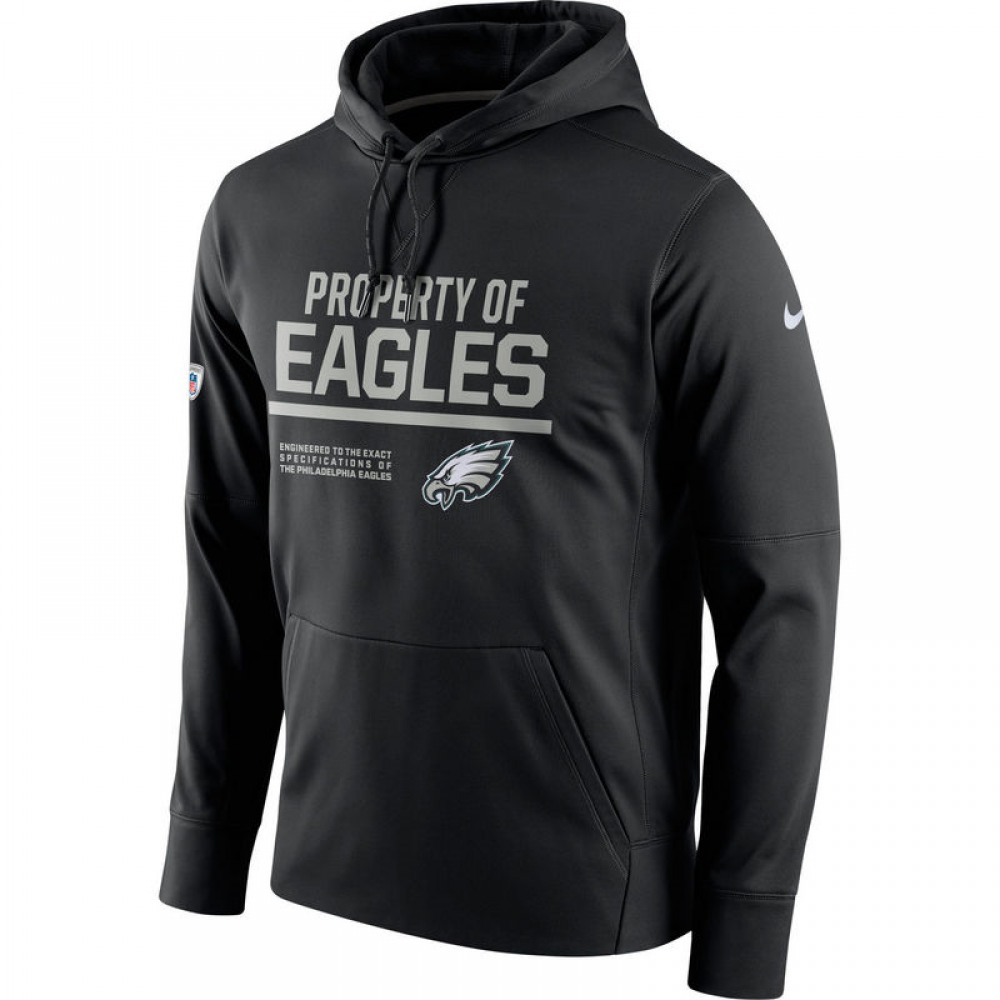 Men's Philadelphia EaglesBlack Circuit Property Of Performance Pullover Hoodie
