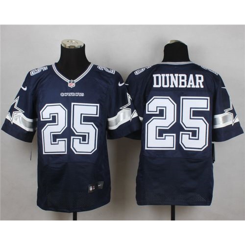 Cowboys #25 Lance Dunbar Navy Blue Team Color Men's Stitched NFL Elite Jersey