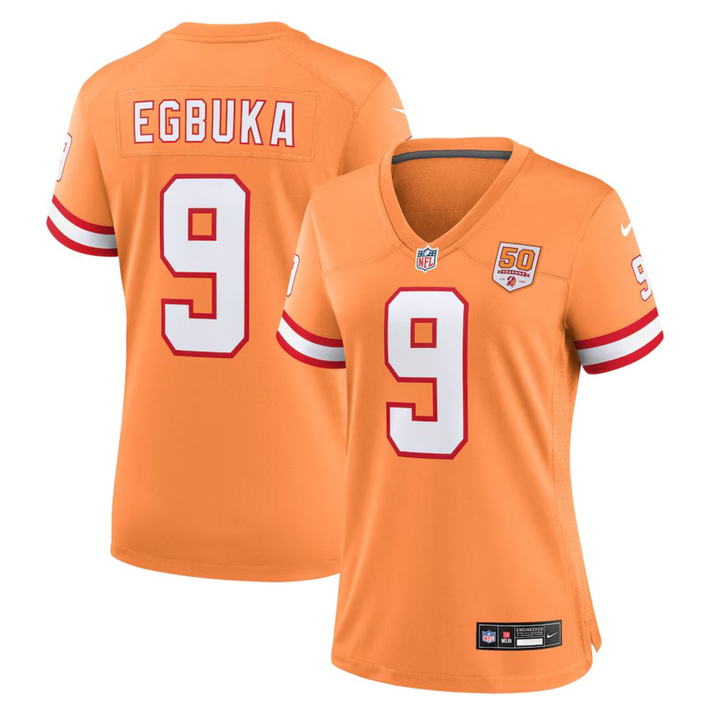 Women's Tampa Bay Buccaneers #9 Emeka Egbuka Nike Creamsicle 50th Season Game Jersey